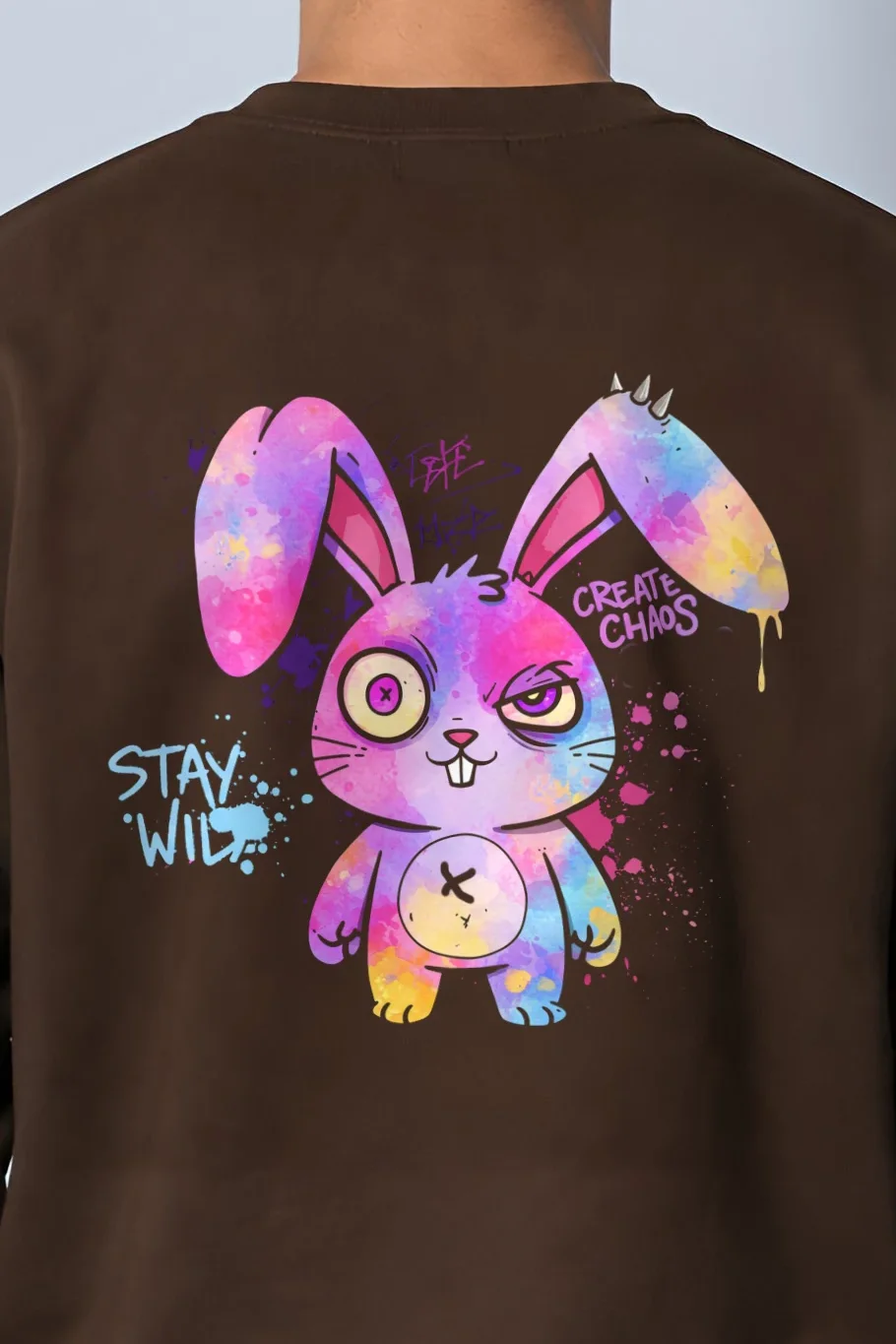 "Create Chaos Stay Wild" 1 Crewneck Sweatshirt - the graphic up close