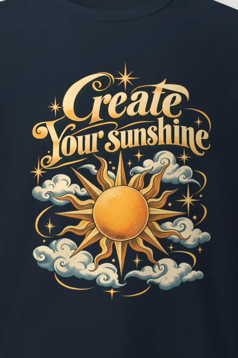 "Create Your Sunshine" Heavyweight Unisex Crewneck T-shirt