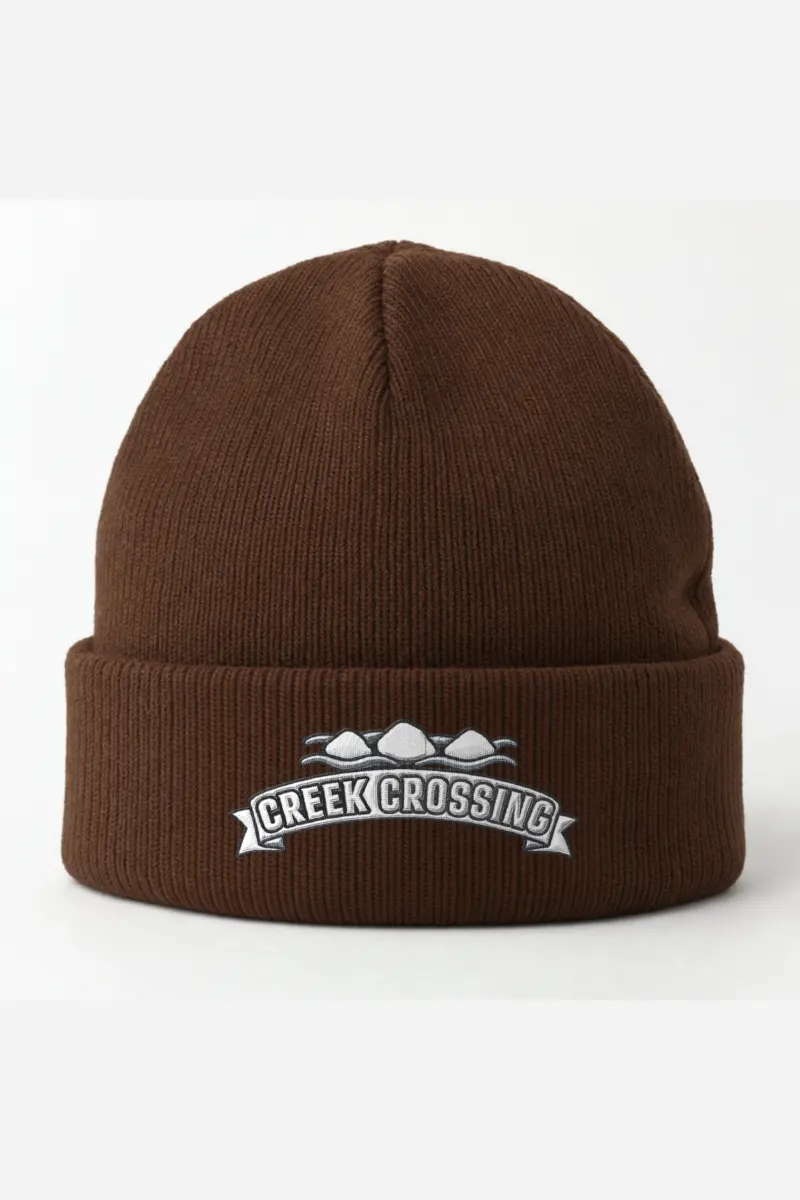 "Creek Crossing" Cuffed Beanie · Embroidered
