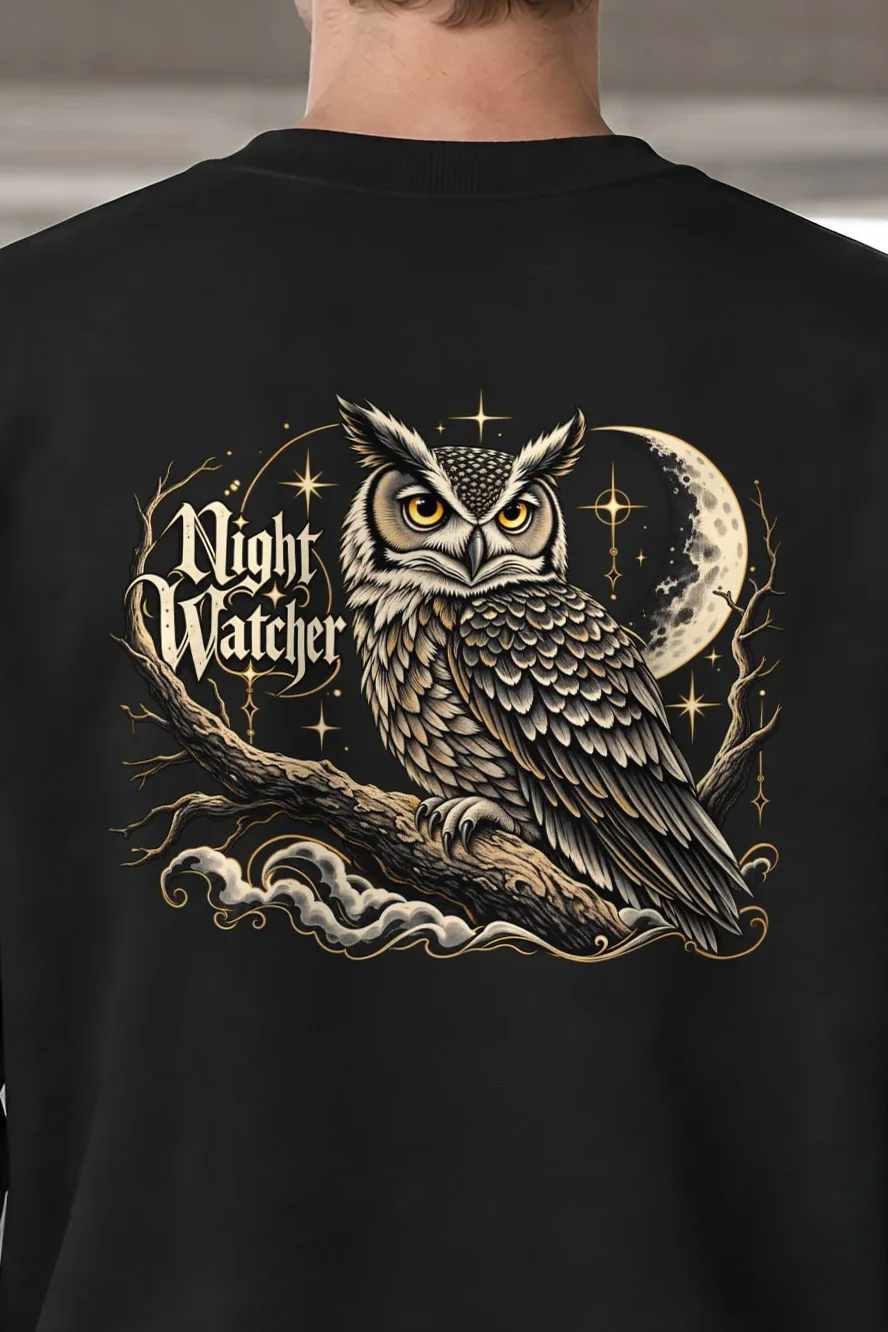 "Crescent Sentinel" 1 Crewneck Sweatshirt - the graphic up close