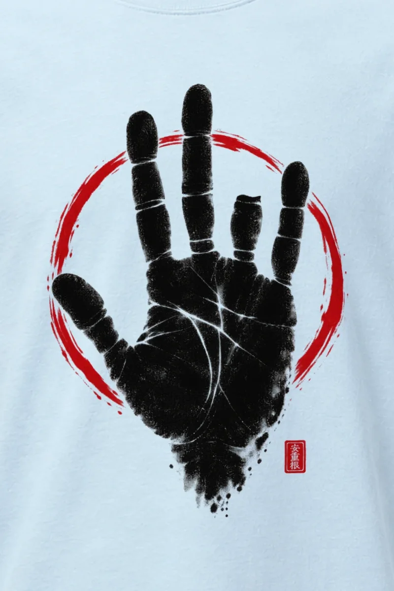 "Crimson Handprint" Heavyweight Unisex Crewneck T-shirt