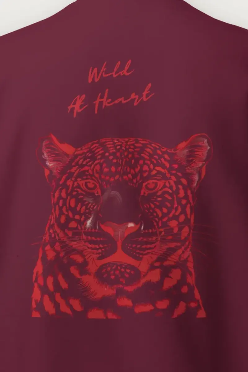 "Crimson Leopard Gaze" Heavy Blend Unisex Crewneck Sweatshirt