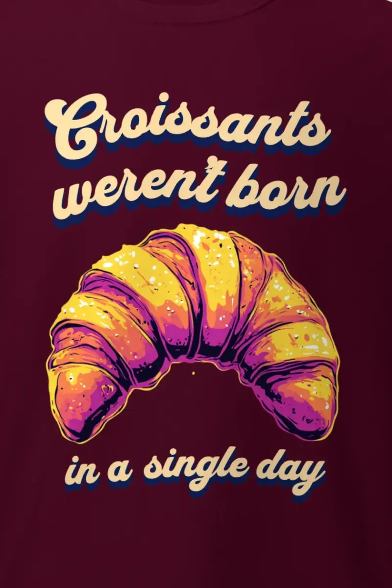 "Croissant Pop Art" Heavyweight Unisex Crewneck T-shirt