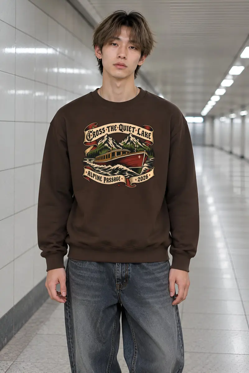 “Cross the Quiet Lake” Heavy Blend Unisex Crewneck Sweatshirt
