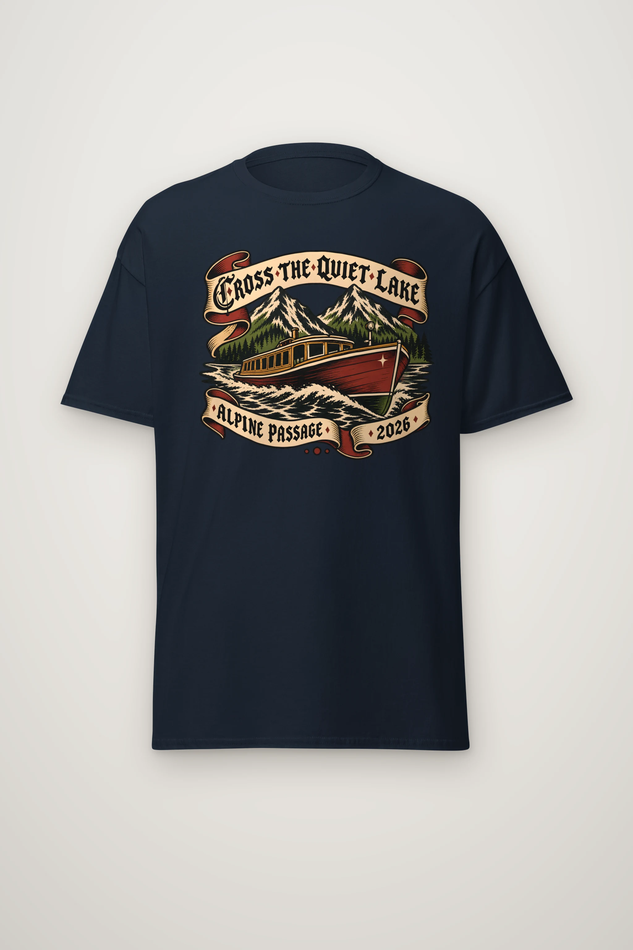 "Cross the Quiet Lake" Heavyweight Unisex Crewneck T-shirt