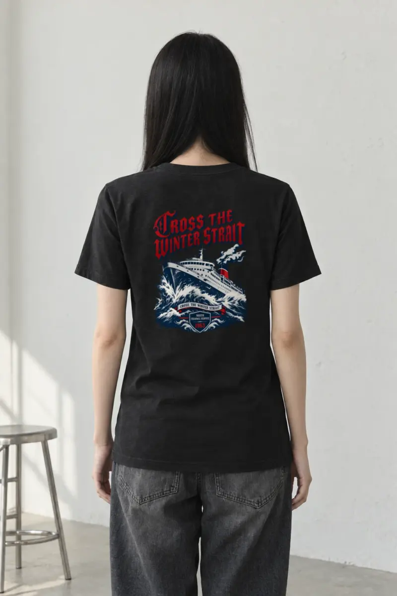 "Cross the Winter Strait" Heavyweight Unisex Crewneck T-shirt