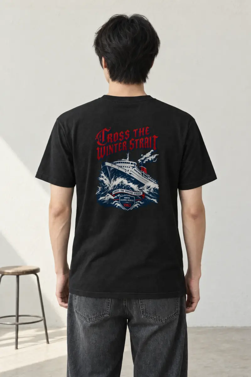 "Cross the Winter Strait" Heavyweight Unisex Crewneck T-shirt