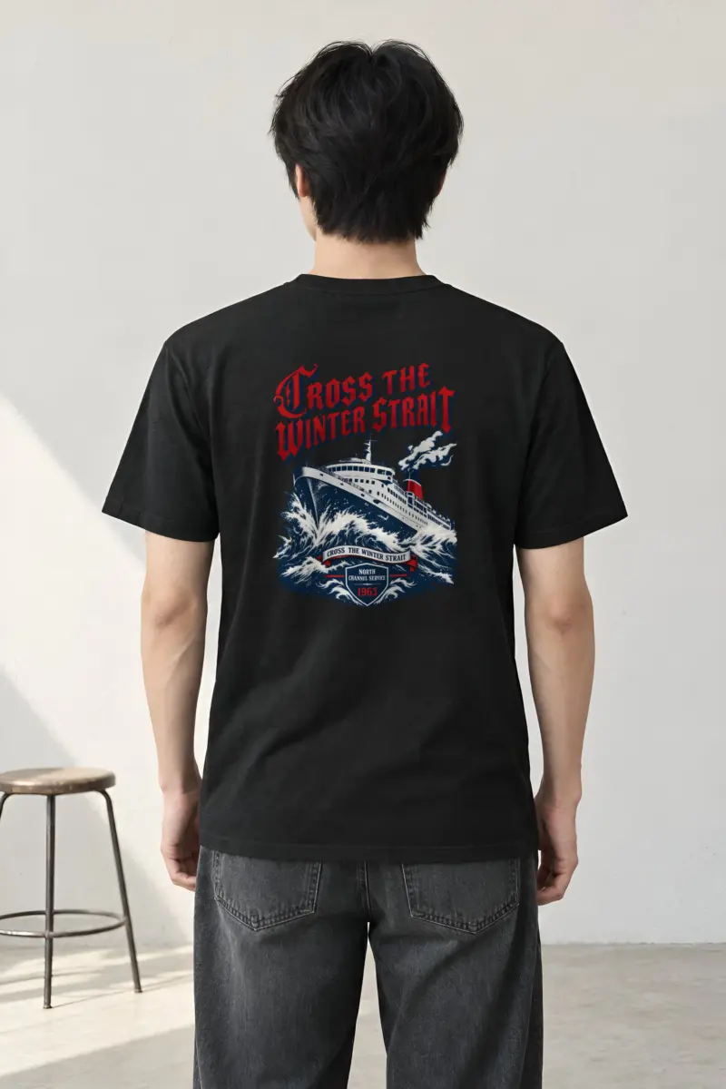 "Cross the Winter Strait" Heavyweight Unisex Crewneck T-shirt