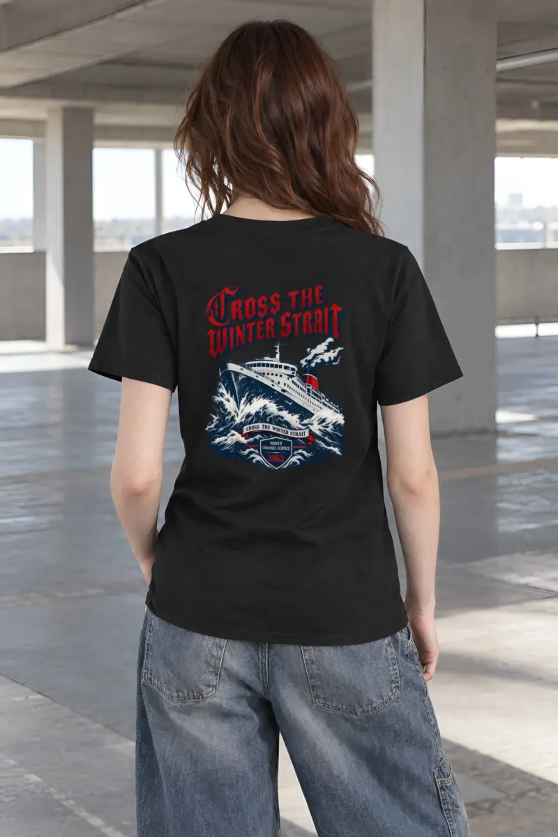 "Cross the Winter Strait" Heavyweight Unisex Crewneck T-shirt