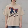 "Crossed Roller Skates and Red Scarf" Men's Oversized Heavyweight Crewneck T-Shirt