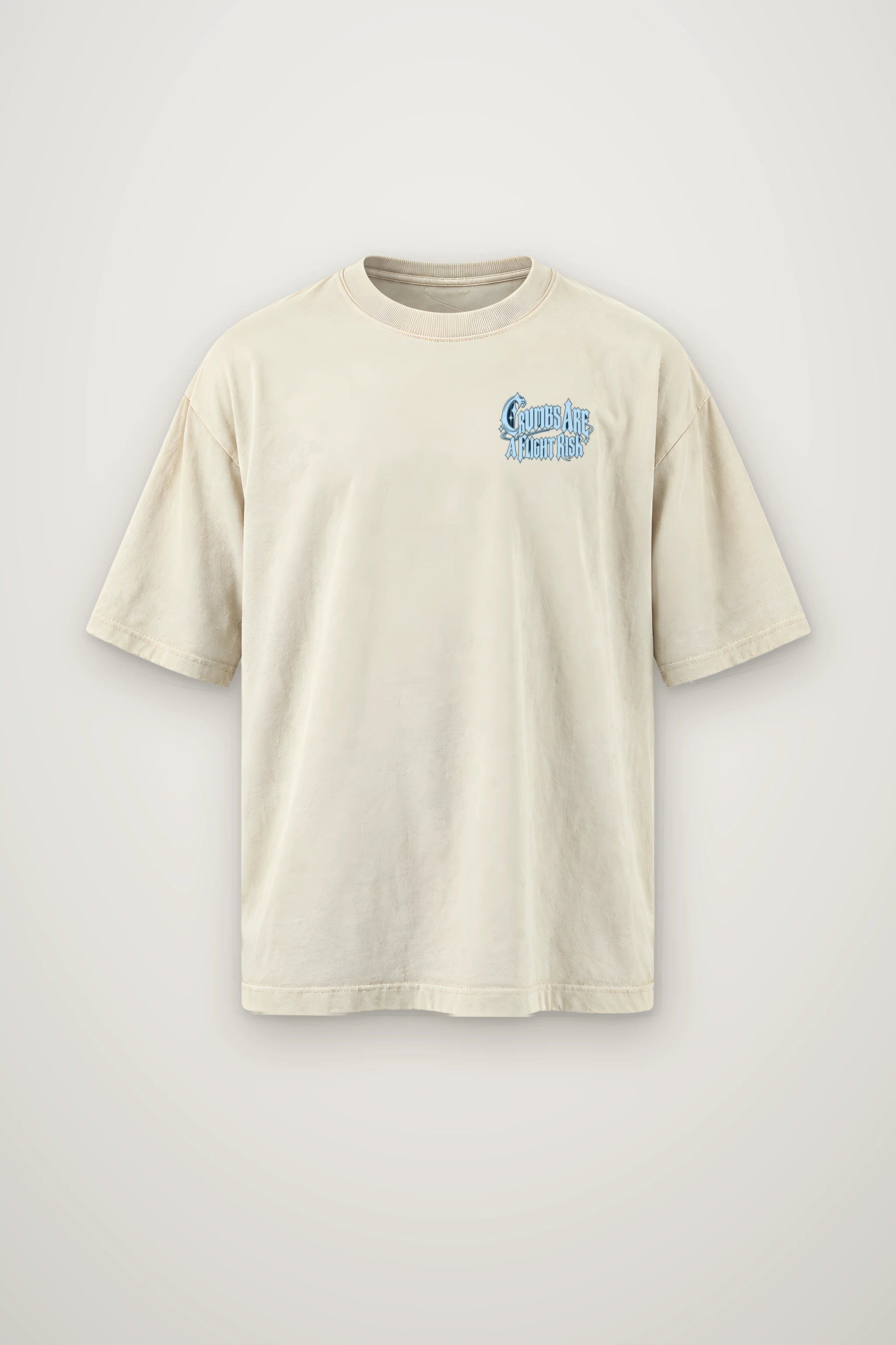 "Crumbs Are A Flight Risk" Men's Oversized Heavyweight Crewneck T-Shirt