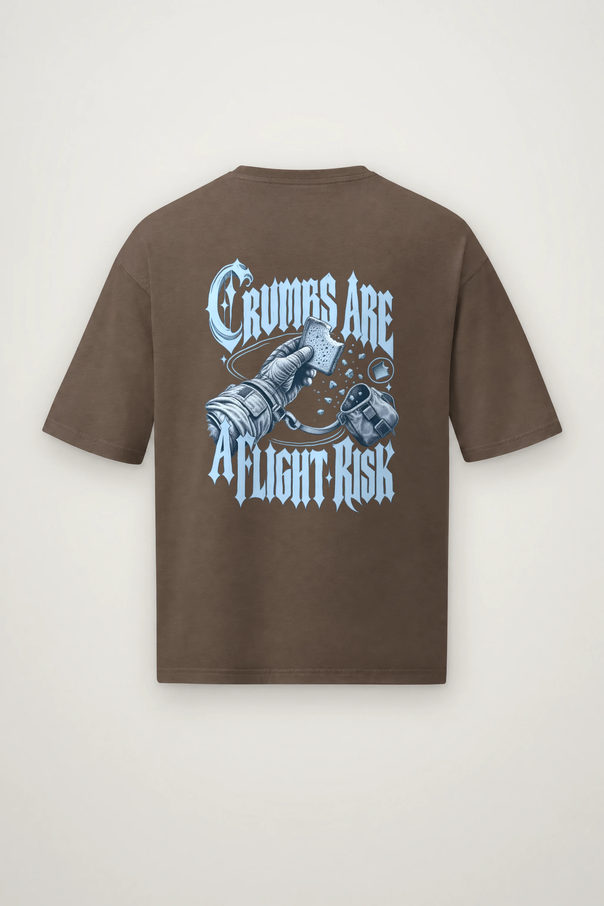 "Crumbs Are A Flight Risk" Men's Oversized Heavyweight Crewneck T-Shirt