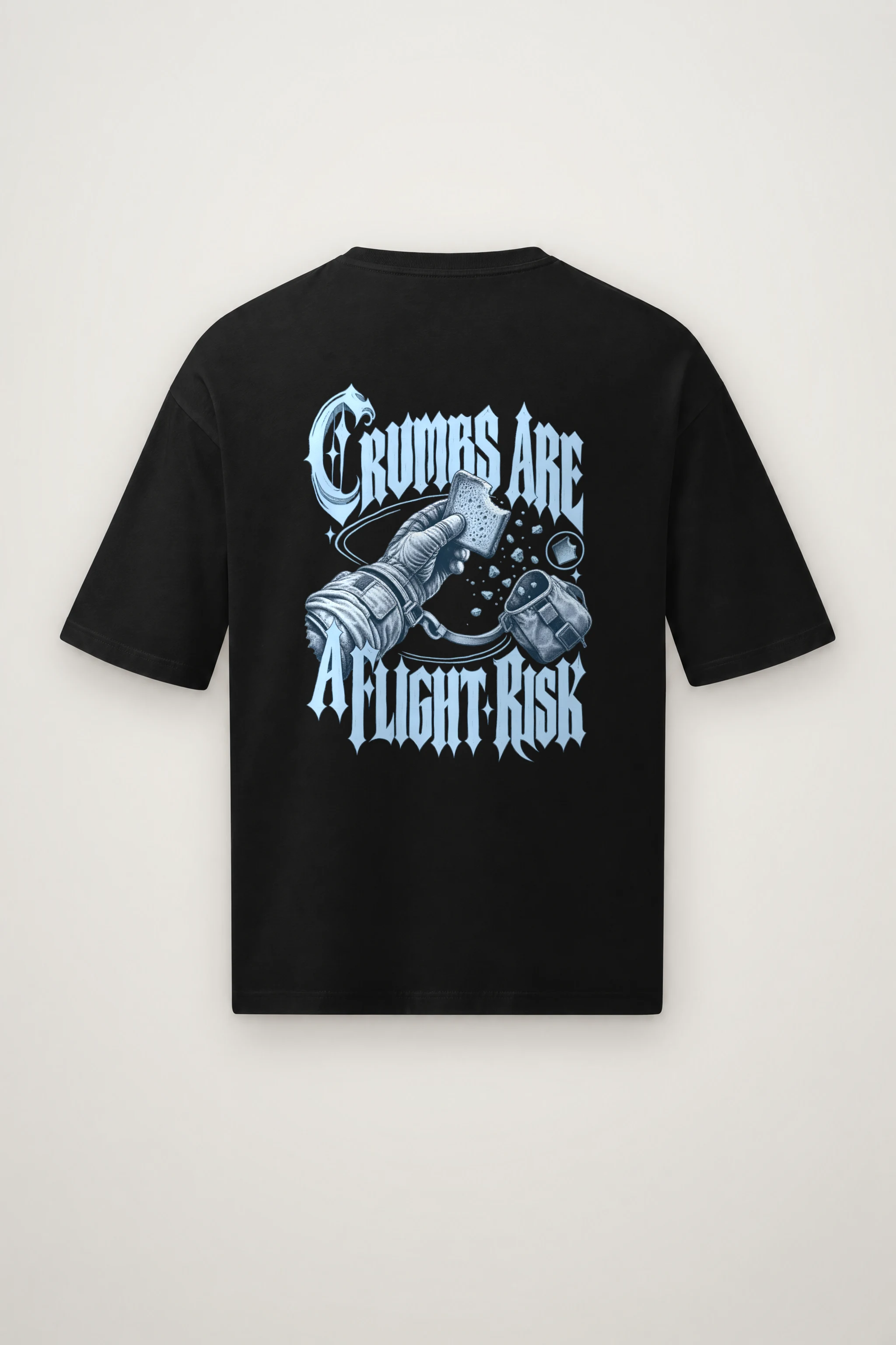 "Crumbs Are A Flight Risk" Men's Oversized Heavyweight Crewneck T-Shirt