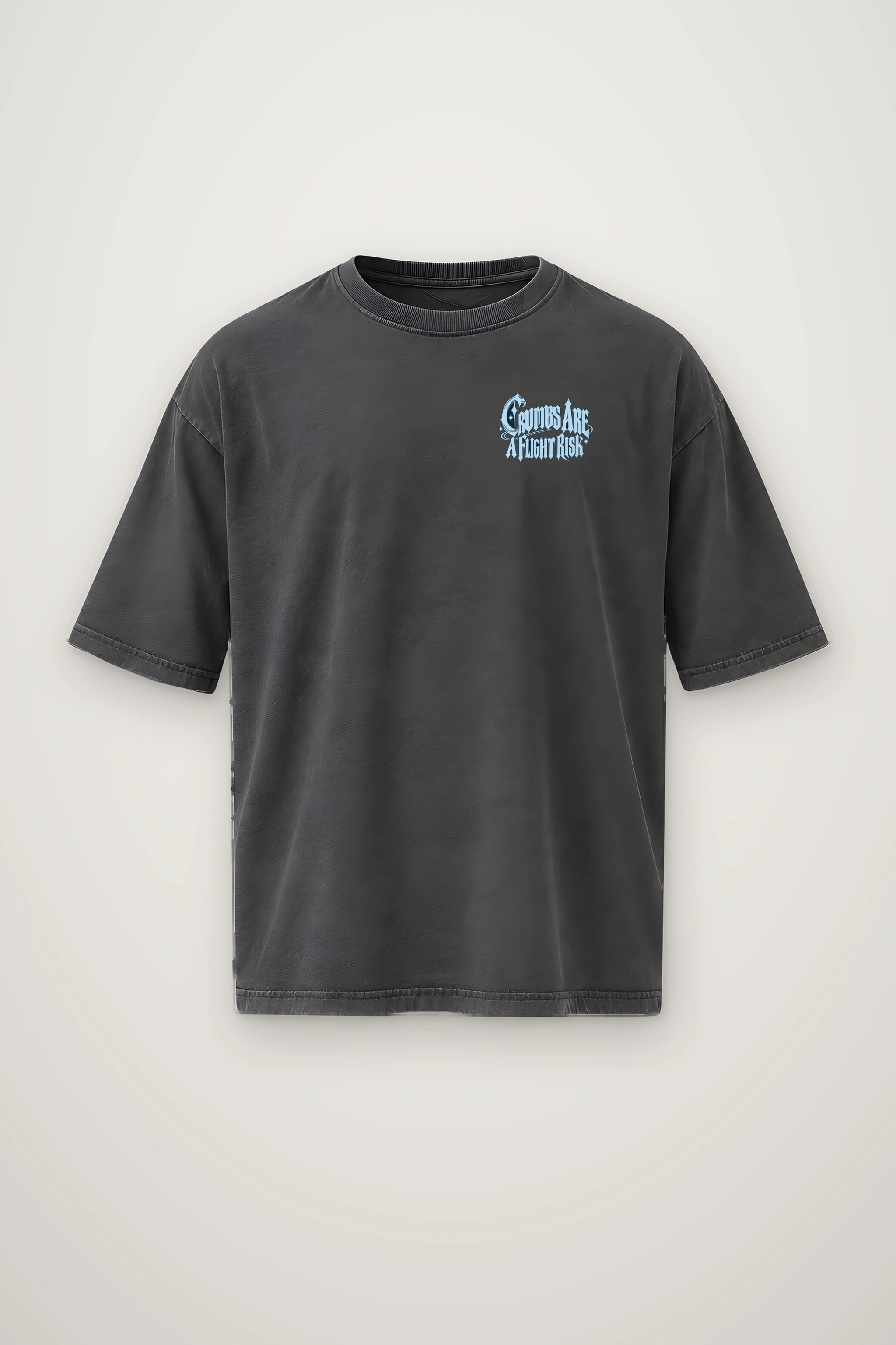 "Crumbs Are A Flight Risk" Men's Oversized Heavyweight Crewneck T-Shirt