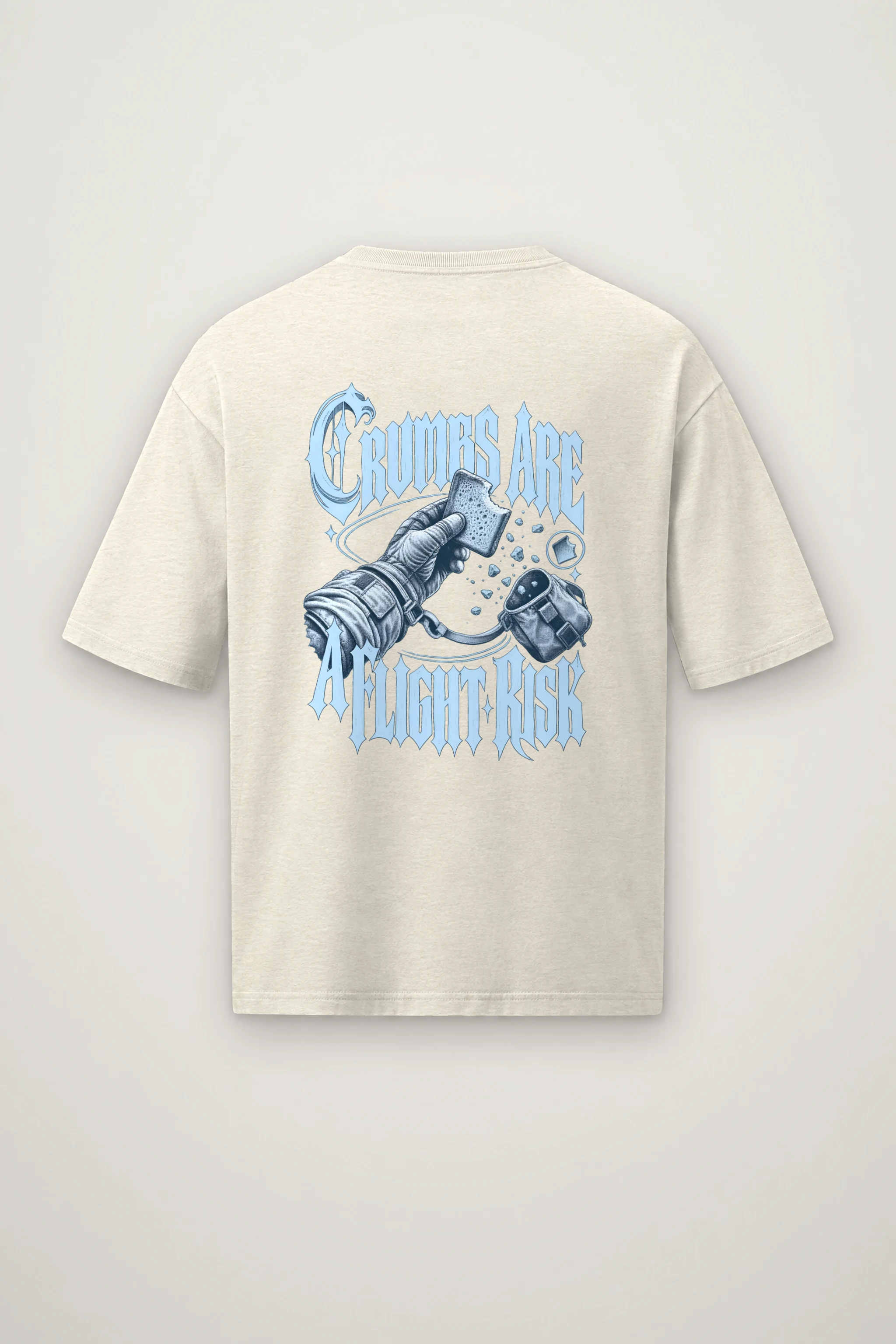 "Crumbs Are A Flight Risk" Men's Oversized Heavyweight Crewneck T-Shirt