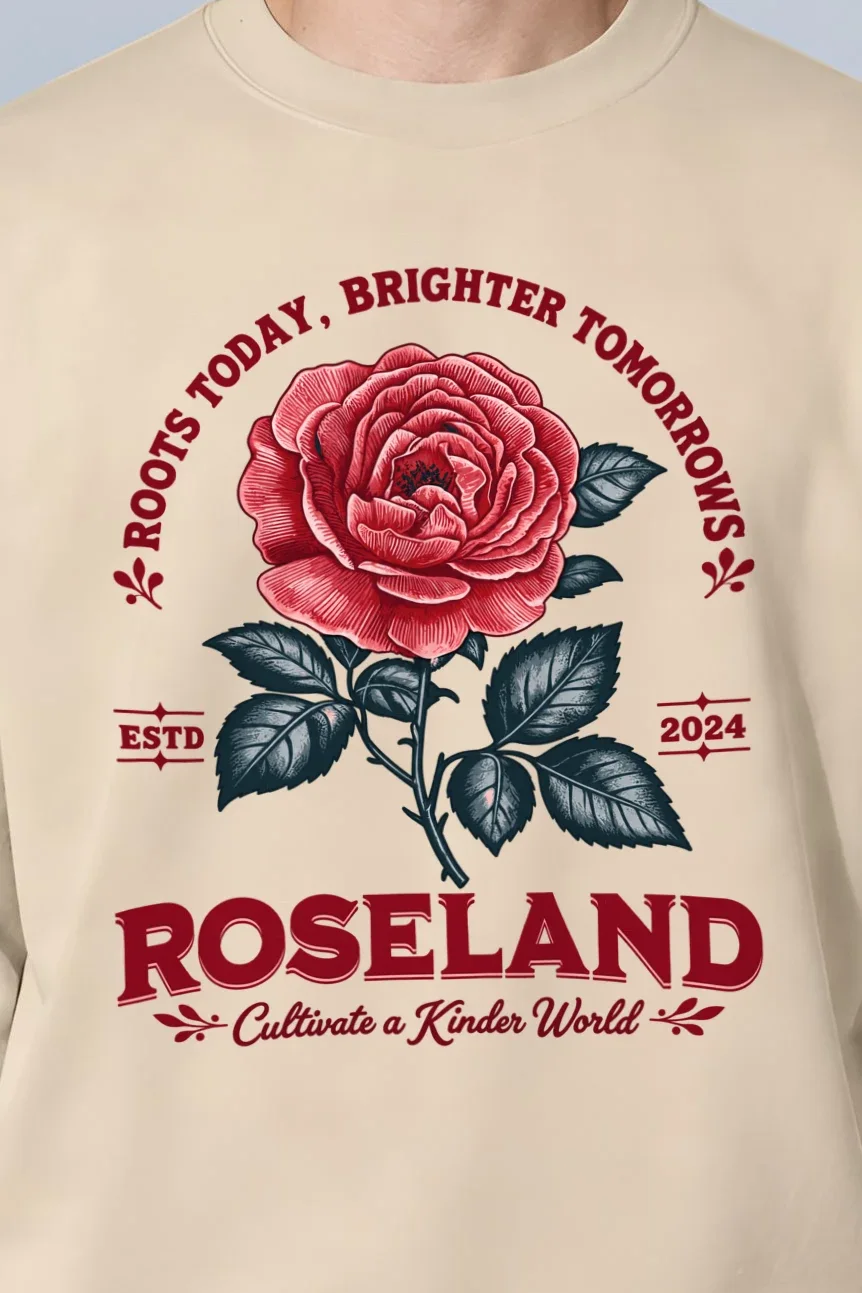 "Cultivate A Kinder World" 1 Crewneck Sweatshirt - the graphic up close