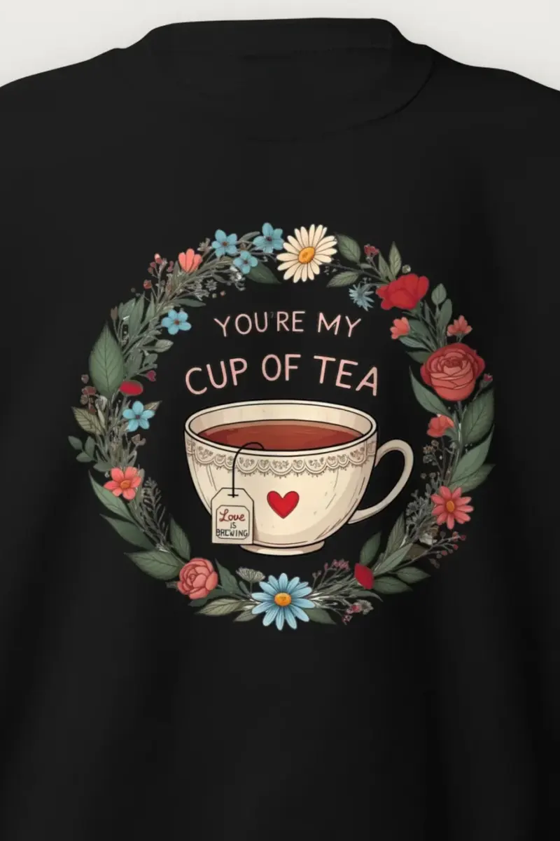 "Cup Of Tea" Heavy Blend Unisex Crewneck Sweatshirt