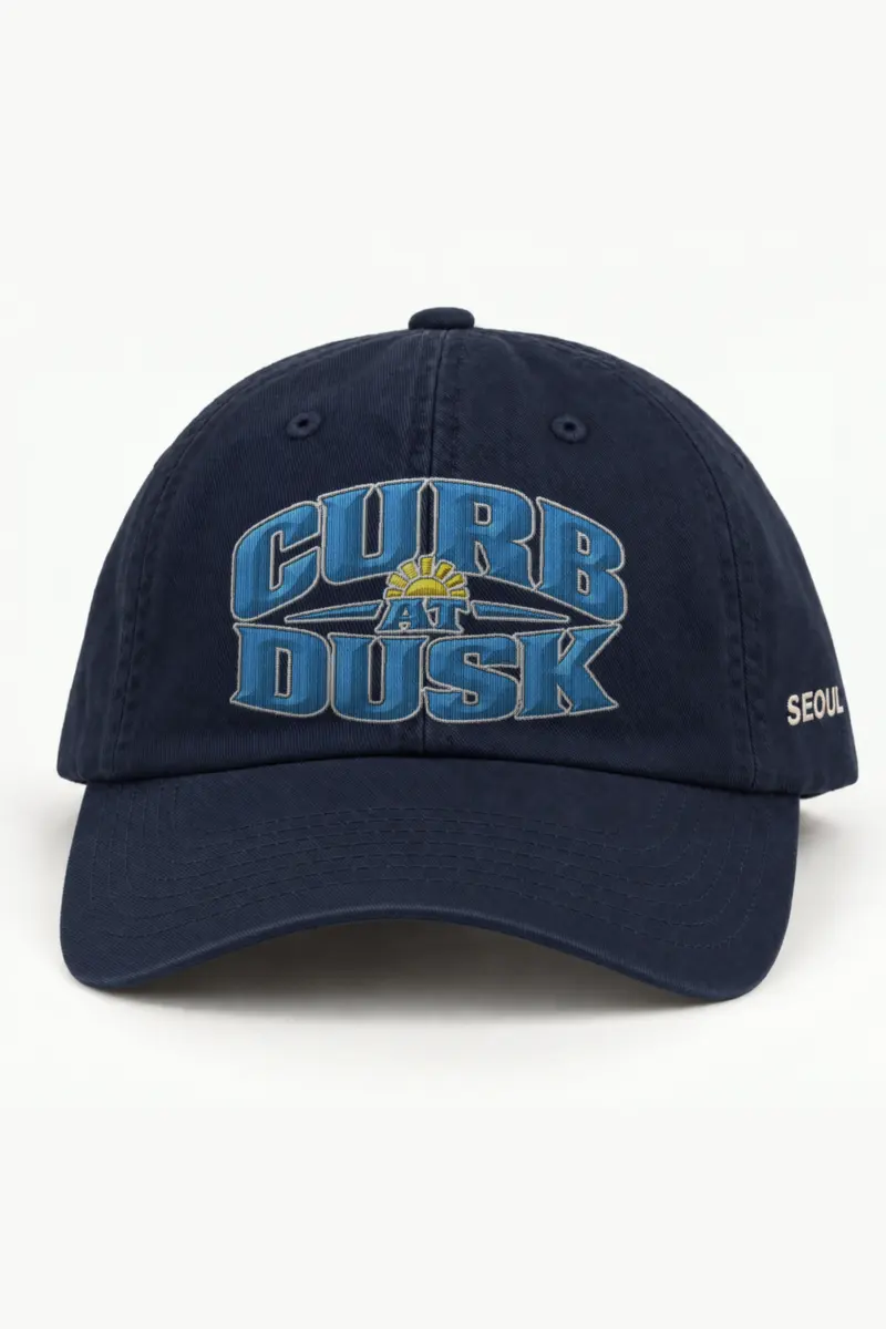 "Curb at Dusk" Classic Dad Hat · Embroidered — navy/cap-front