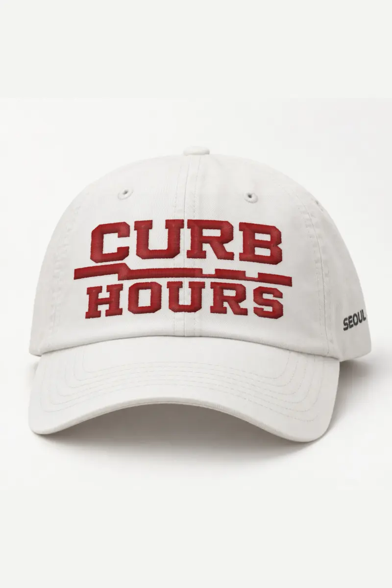 "Curb Hours" Classic Dad Hat · Embroidered — white/cap-front