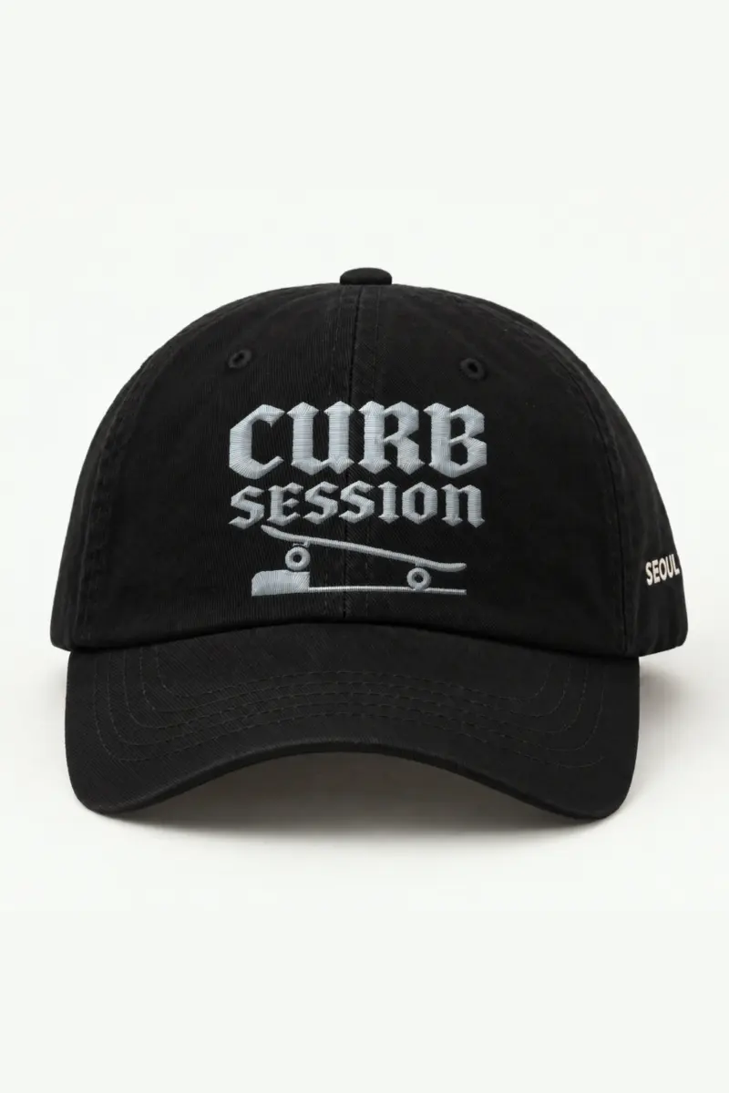"Curb Session" Classic Dad Hat · Embroidered — black/cap-front