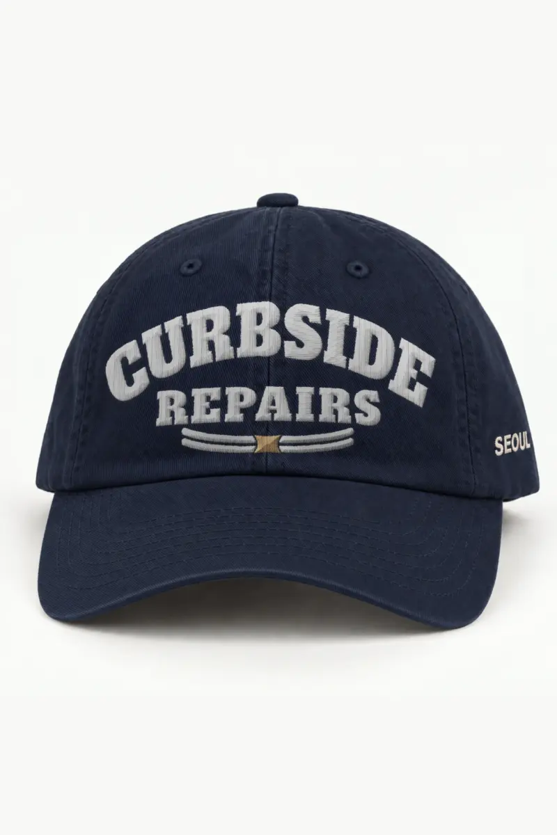 "Curbside Repairs" Classic Dad Hat · Embroidered — navy/cap-front