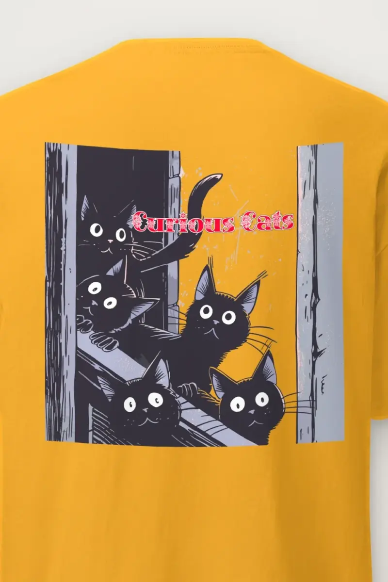 "Curious Cats" Heavyweight Unisex Crewneck T-shirt