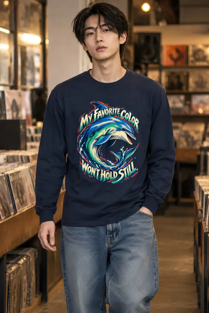 “Curled Dolphin” Unisex Longsleeve T-shirt