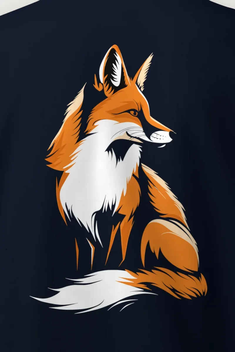 "Curled Fox Line Art" Heavy Blend Unisex Crewneck Sweatshirt