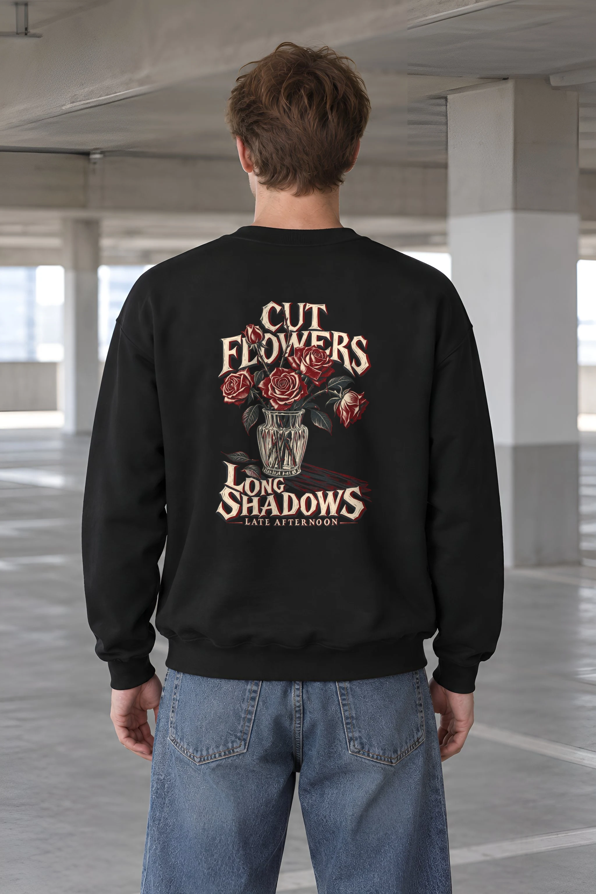 "Cut Flowers Long Shadows" Heavy Blend Unisex Crewneck Sweatshirt