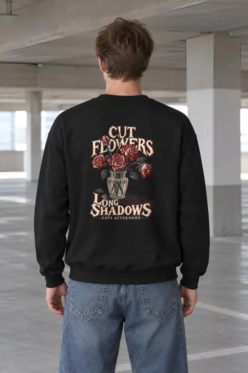 "Cut Flowers Long Shadows" Heavy Blend Unisex Crewneck Sweatshirt