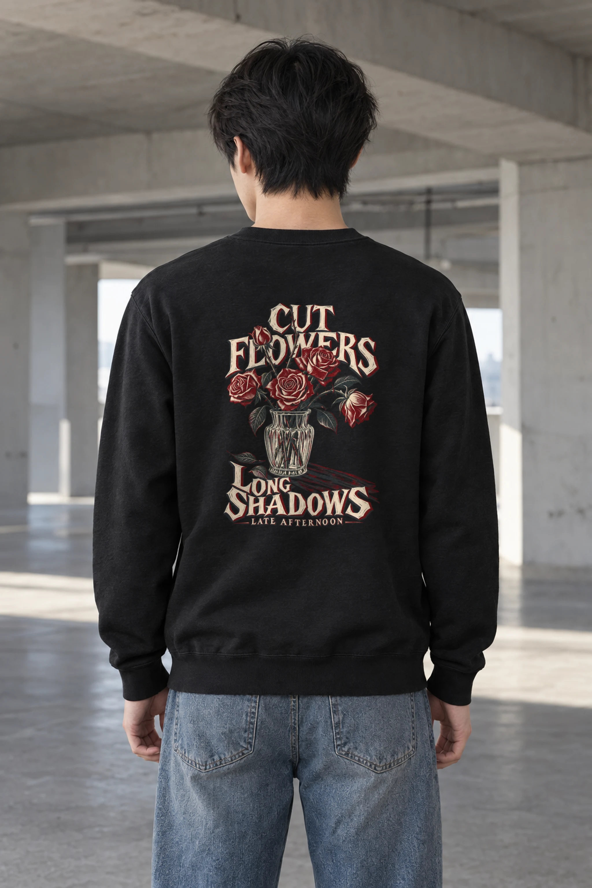 "Cut Flowers Long Shadows" Heavy Blend Unisex Crewneck Sweatshirt