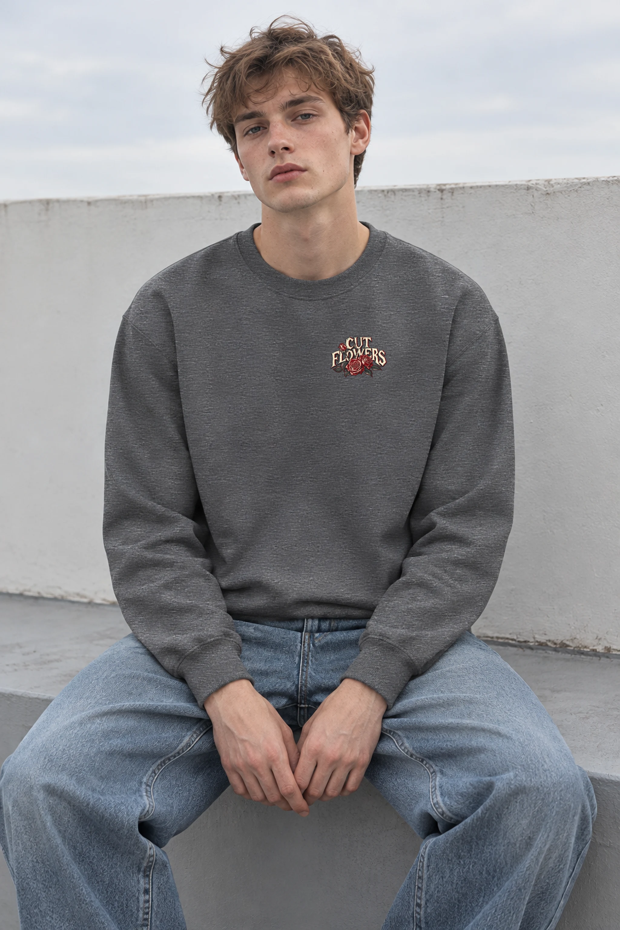 "Cut Flowers Long Shadows" Heavy Blend Unisex Crewneck Sweatshirt