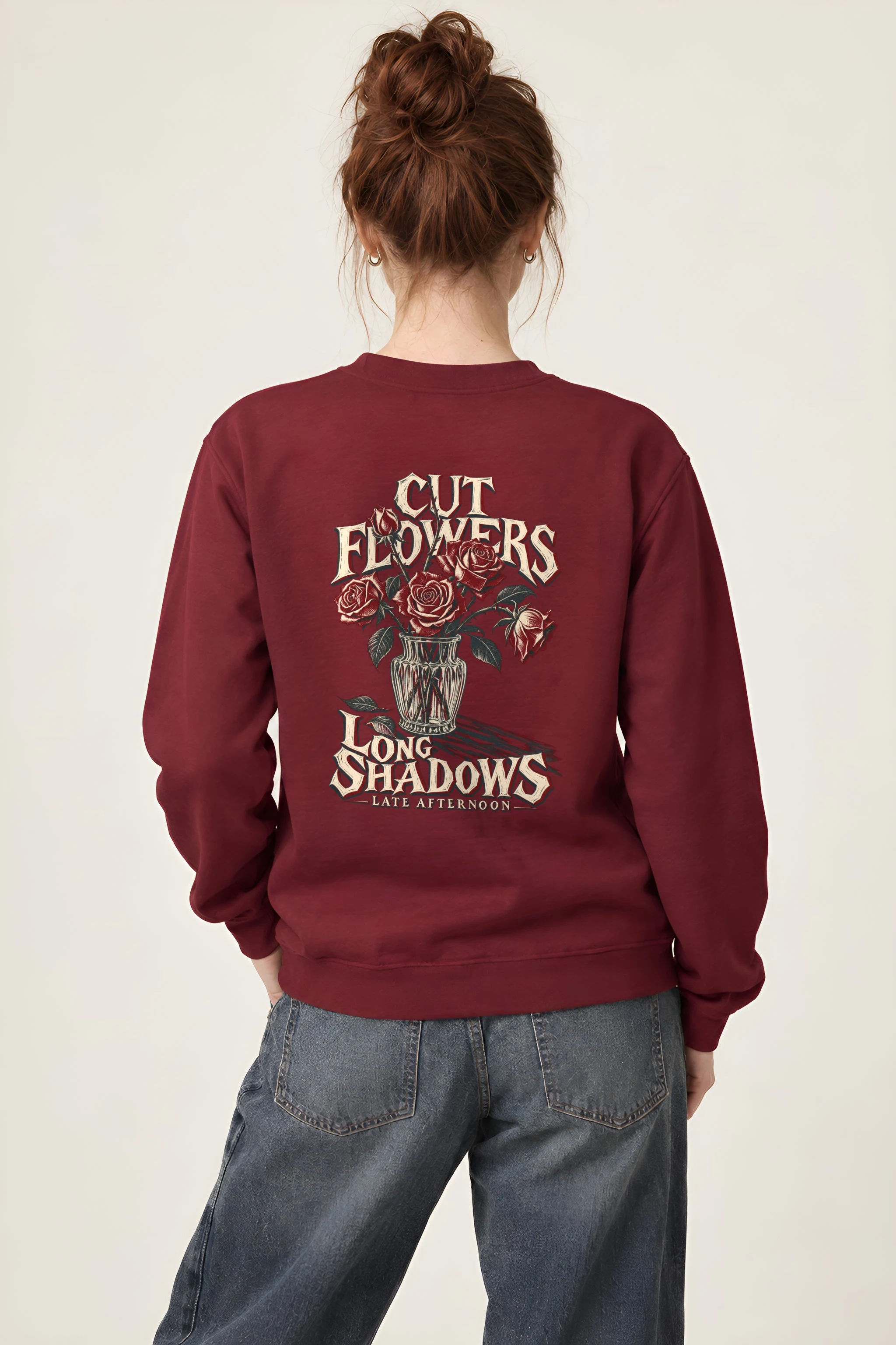 "Cut Flowers Long Shadows" Heavy Blend Unisex Crewneck Sweatshirt