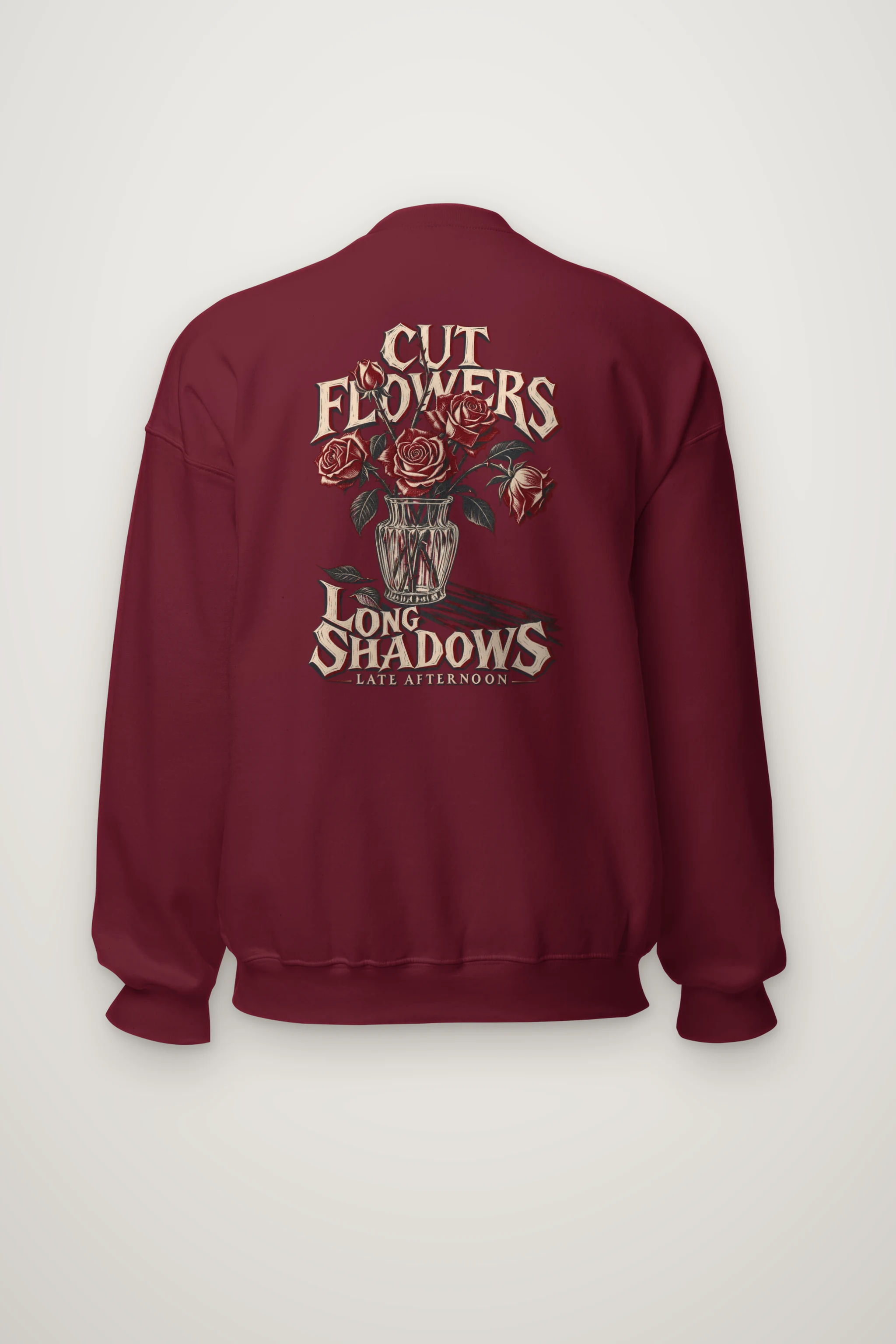 "Cut Flowers Long Shadows" Heavy Blend Unisex Crewneck Sweatshirt