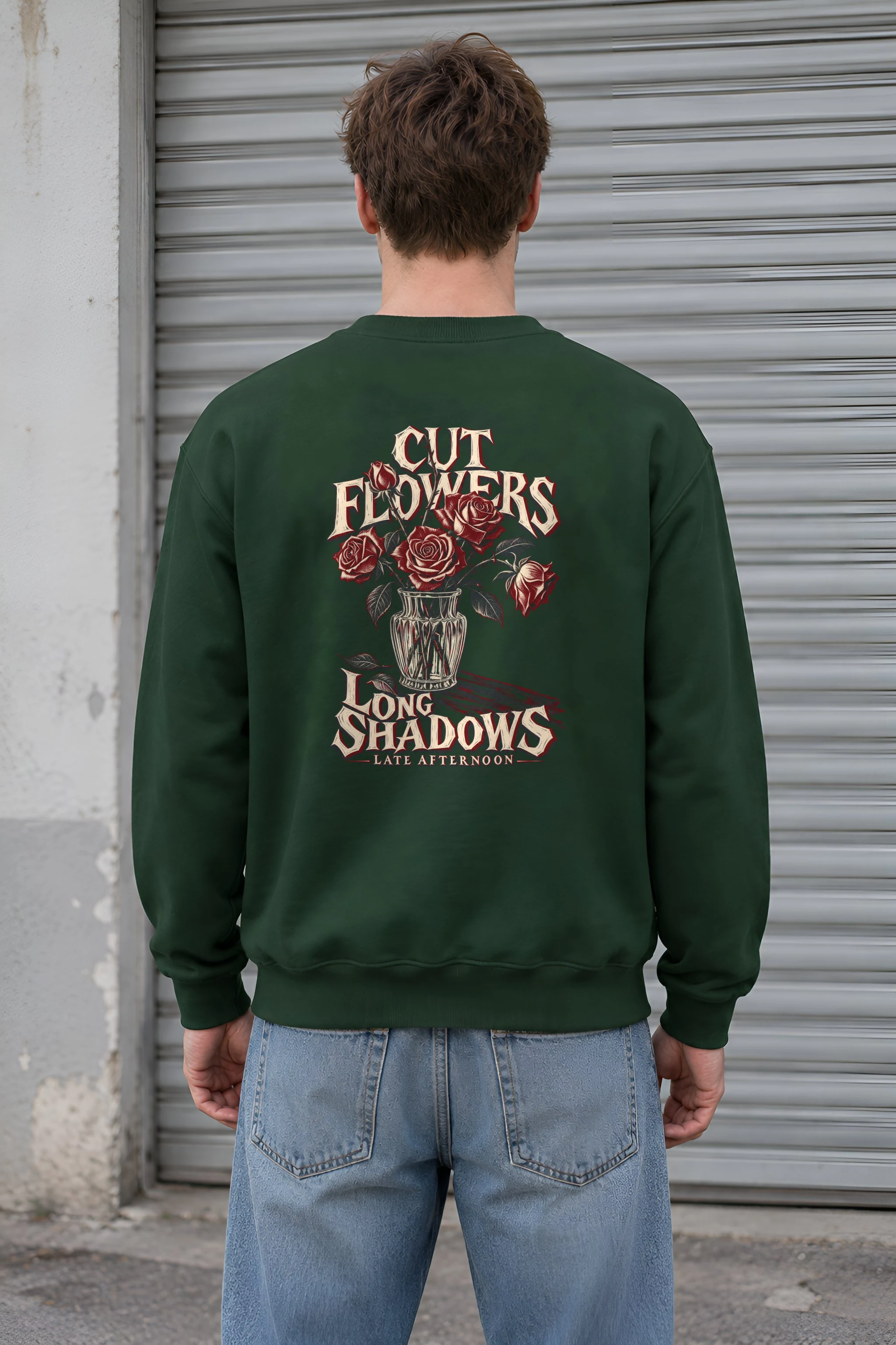 "Cut Flowers Long Shadows" Heavy Blend Unisex Crewneck Sweatshirt