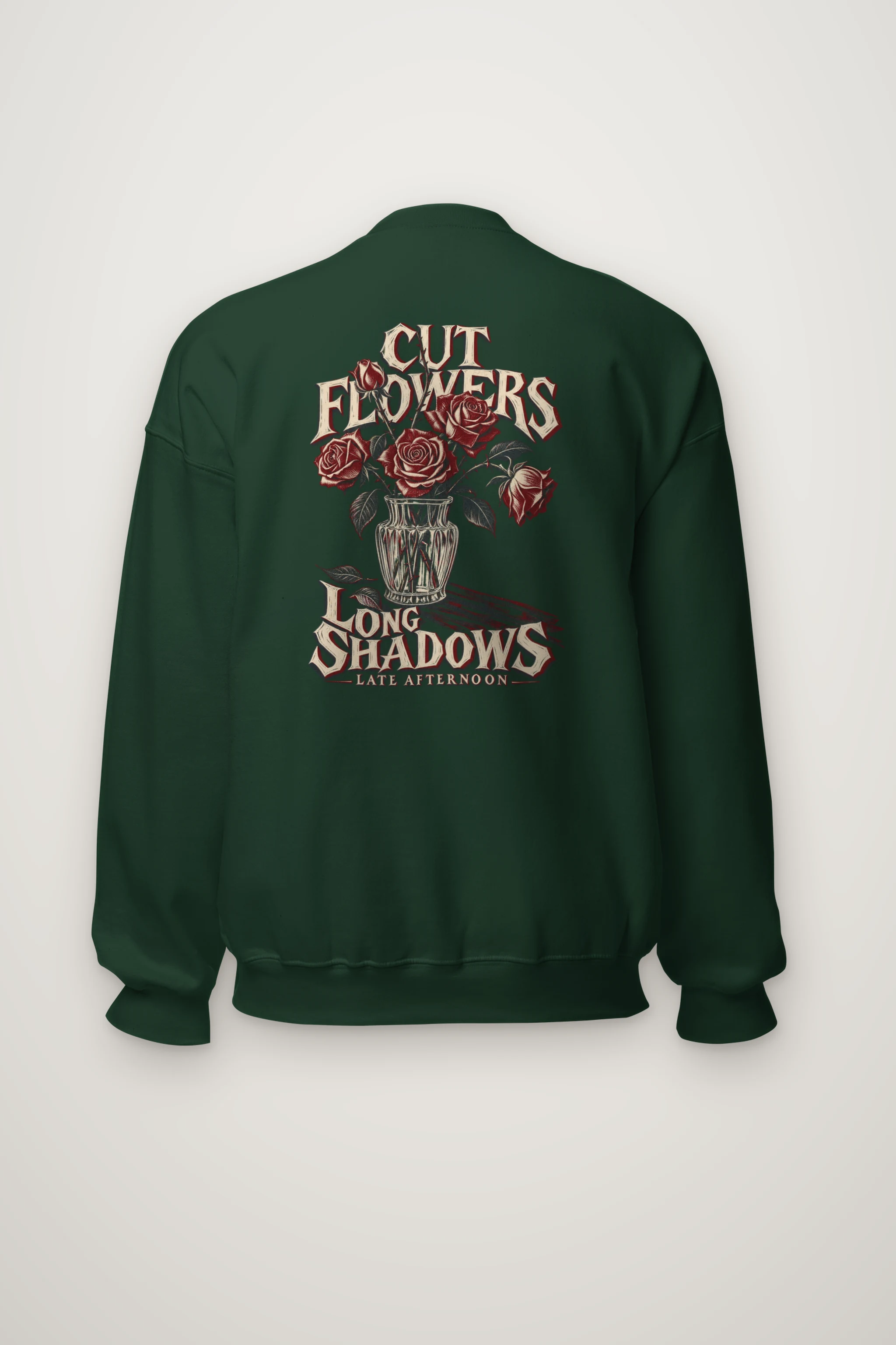 "Cut Flowers Long Shadows" Heavy Blend Unisex Crewneck Sweatshirt