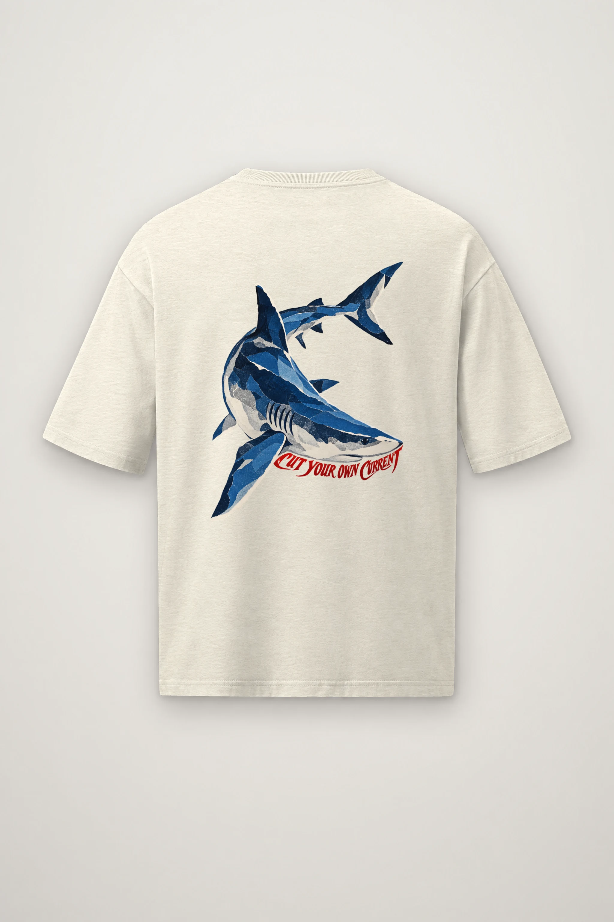 "Cut Your Own Current" Men's Oversized Heavyweight Crewneck T-Shirt