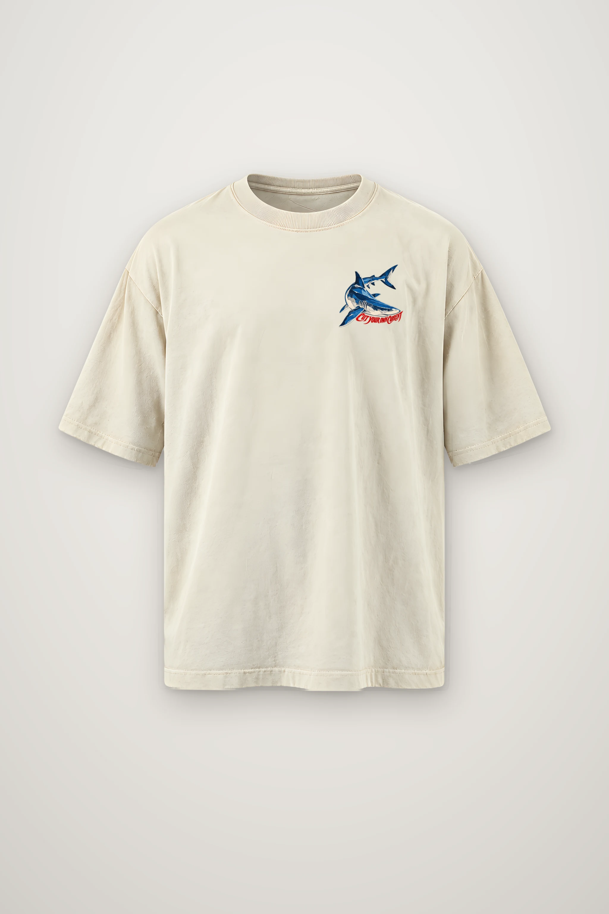"Cut Your Own Current" Men's Oversized Heavyweight Crewneck T-Shirt