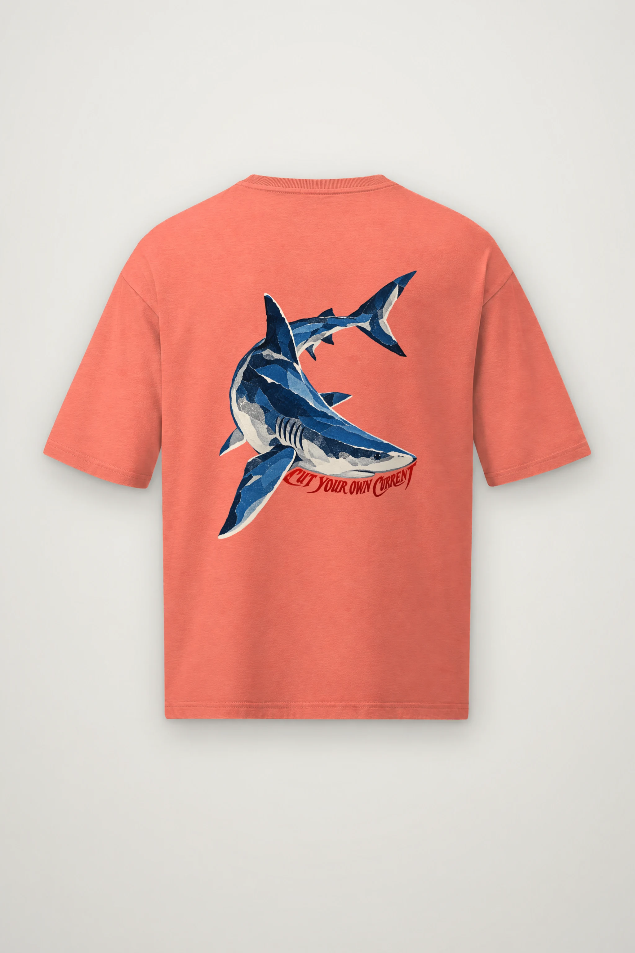 "Cut Your Own Current" Men's Oversized Heavyweight Crewneck T-Shirt