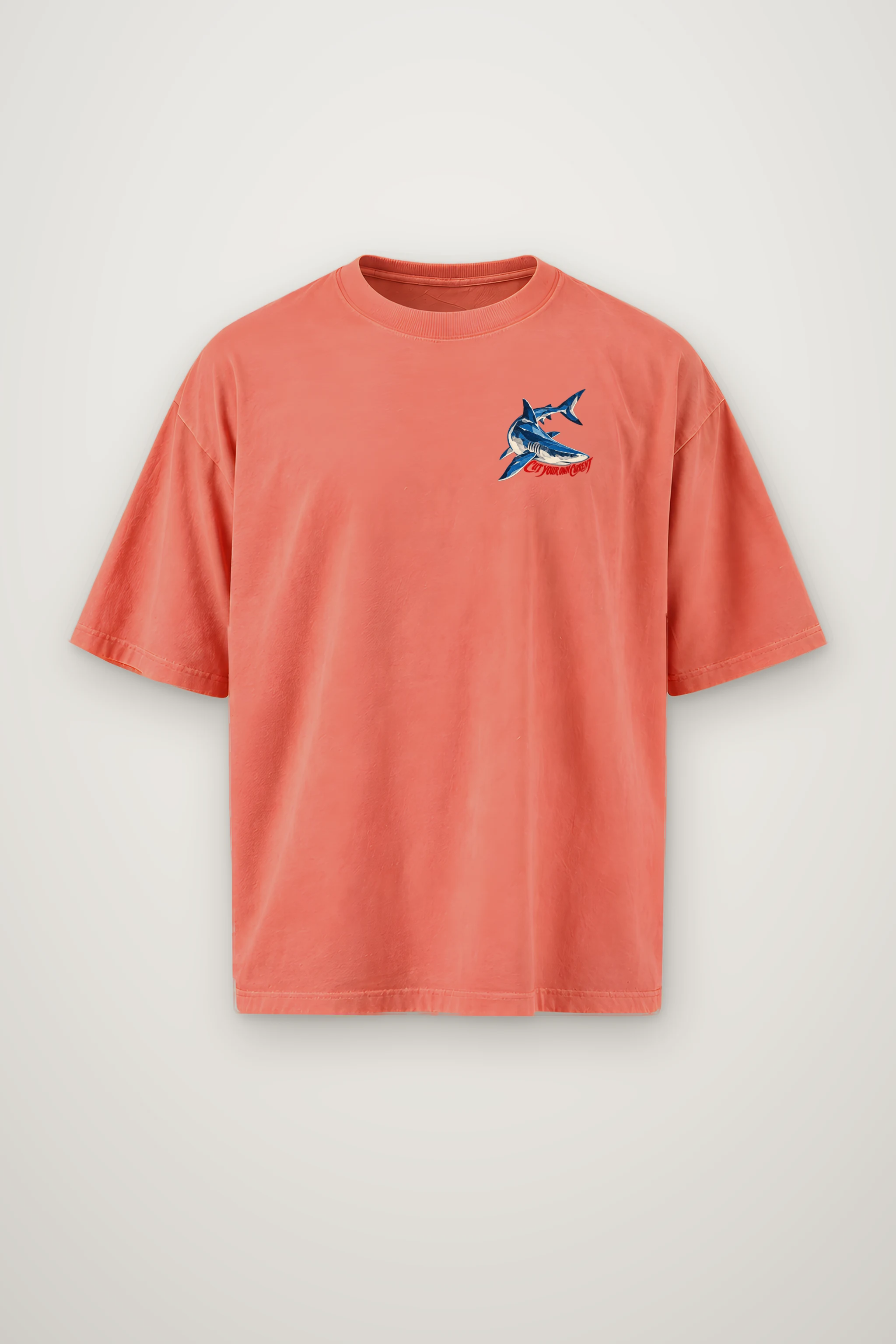"Cut Your Own Current" Men's Oversized Heavyweight Crewneck T-Shirt