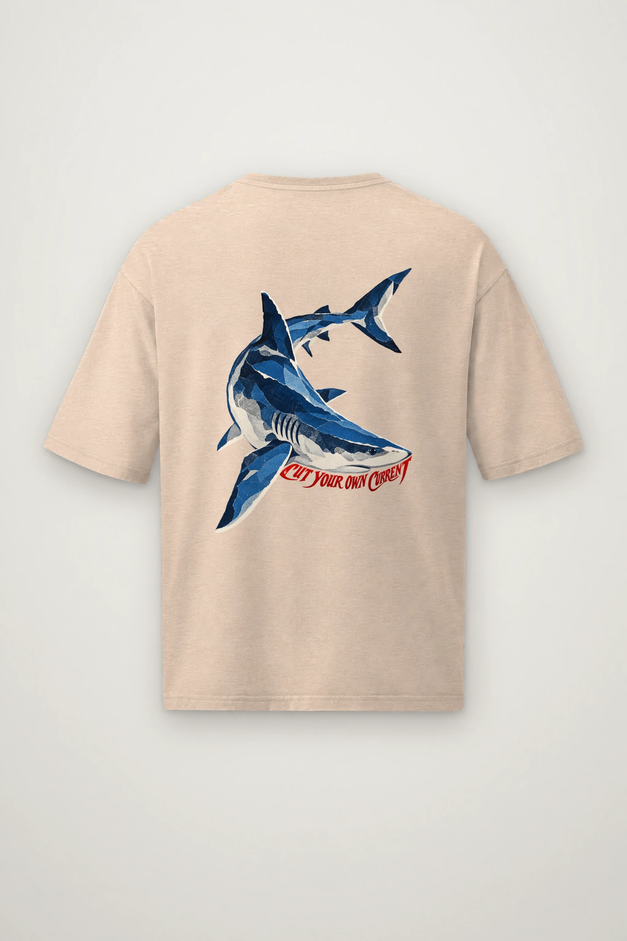 "Cut Your Own Current" Men's Oversized Heavyweight Crewneck T-Shirt