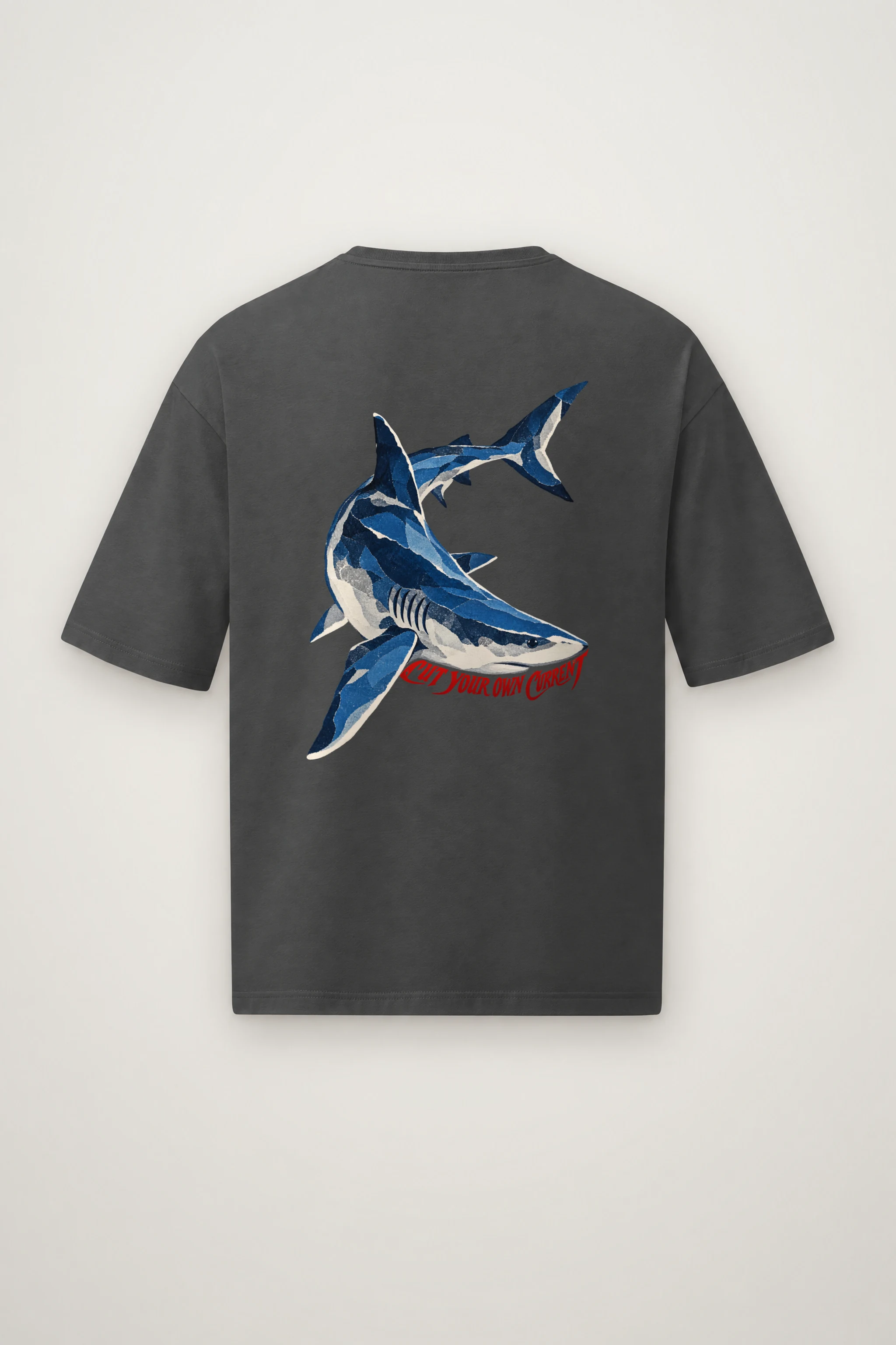 "Cut Your Own Current" Men's Oversized Heavyweight Crewneck T-Shirt