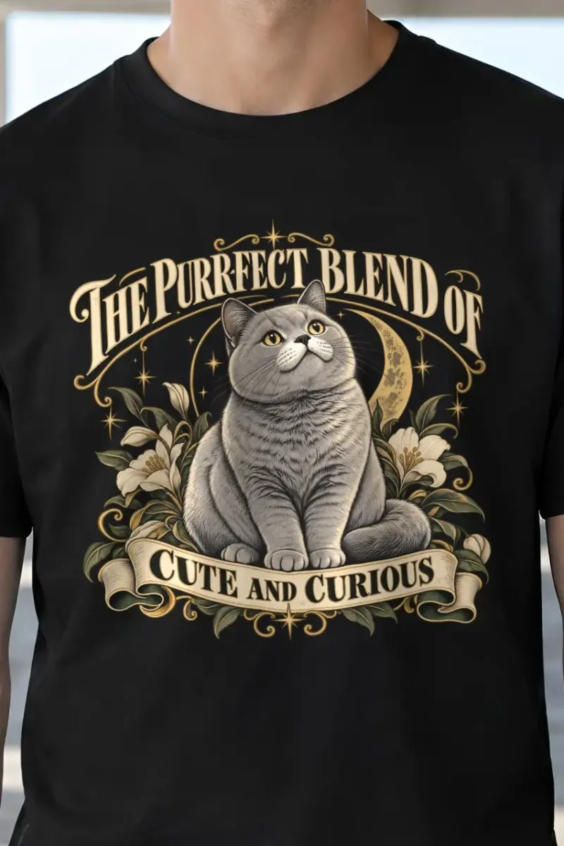 "Cute And Curious" Heavyweight Unisex Crewneck T-shirt