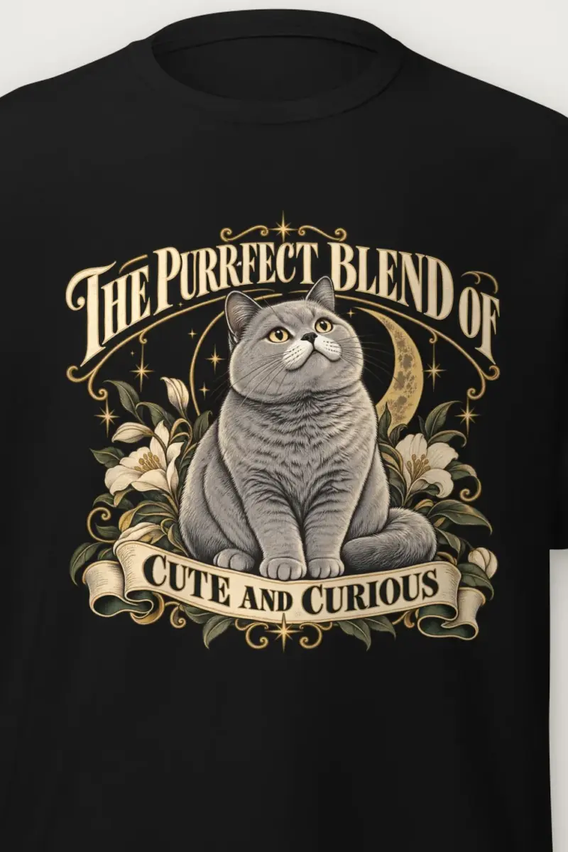"Cute And Curious" Heavyweight Unisex Crewneck T-shirt