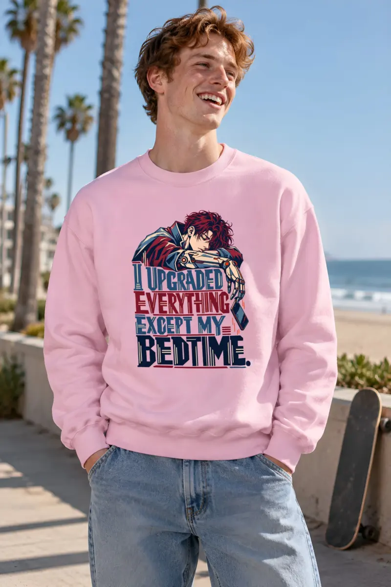 “Cyborg Bedtime Crash” Unisex Crewneck Sweatshirt