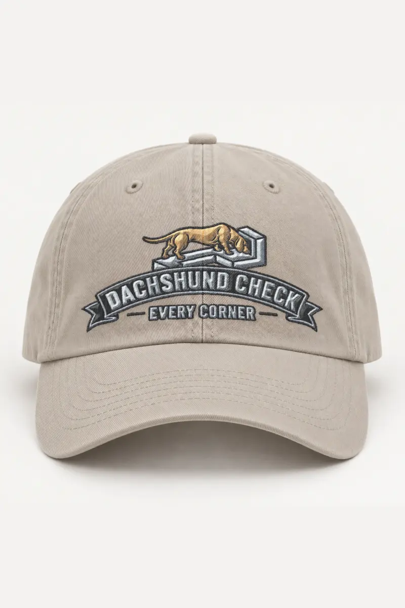 “Dachshund Check Every Corner” Classic Dad Hat · Embroidered