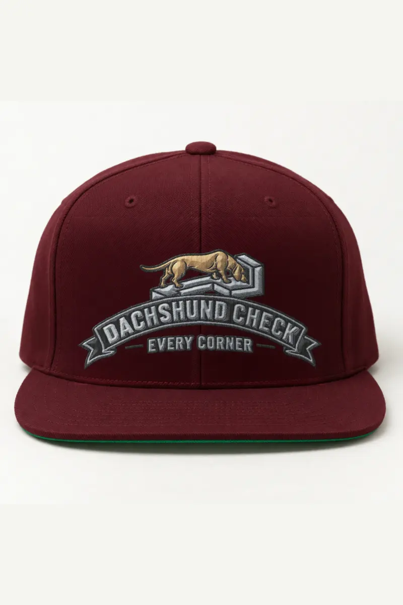 “Dachshund Check Every Corner” Classic Snapback · Embroidered