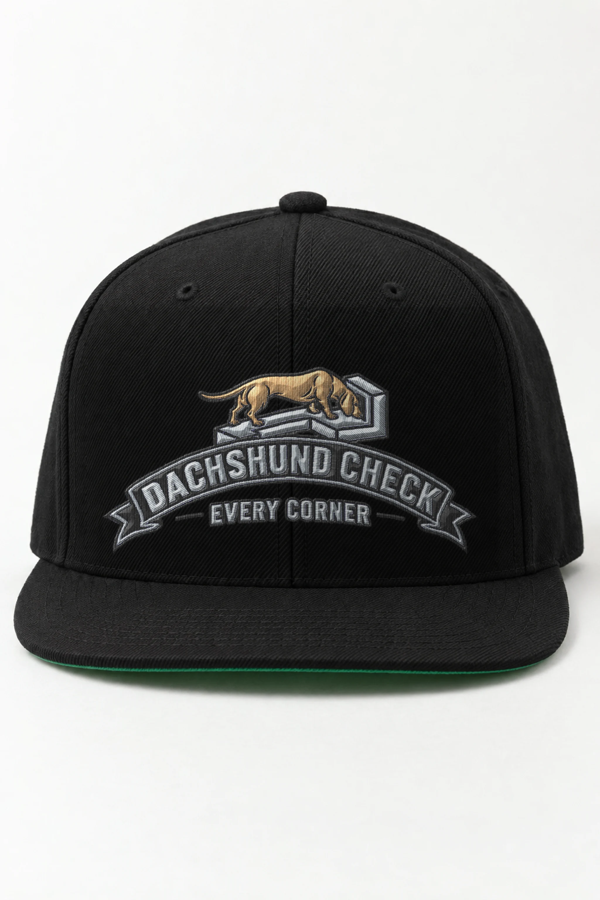 "Dachshund Check Every Corner" Classic Snapback · Embroidered