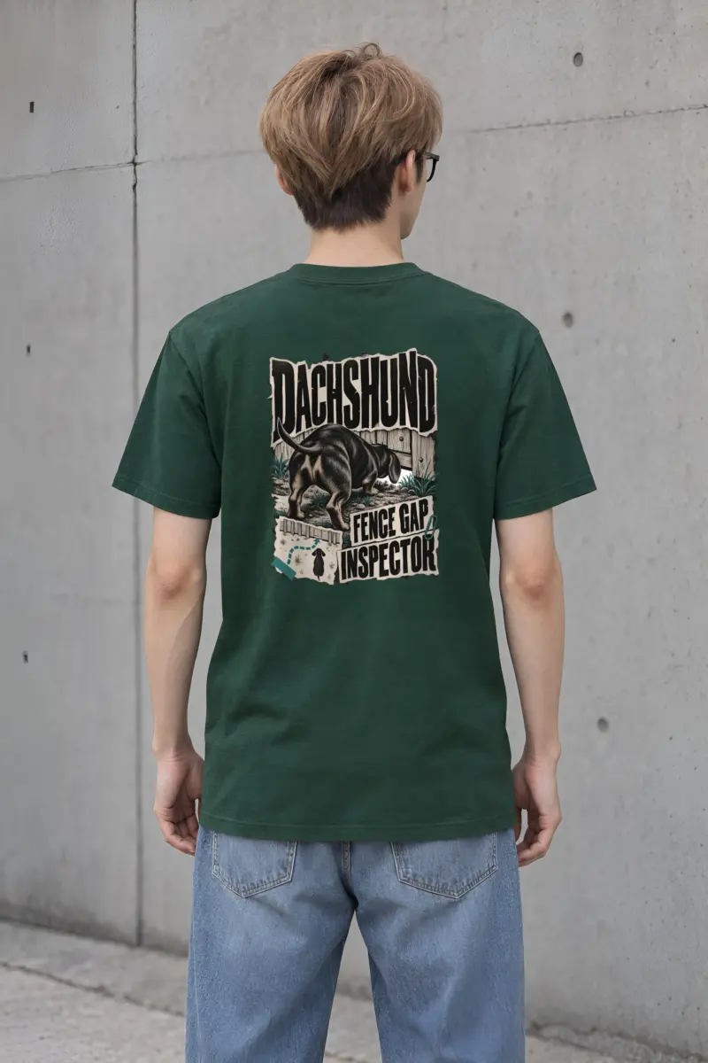 “Dachshund Fence Gap Inspector” Heavyweight Unisex Crewneck T-shirt