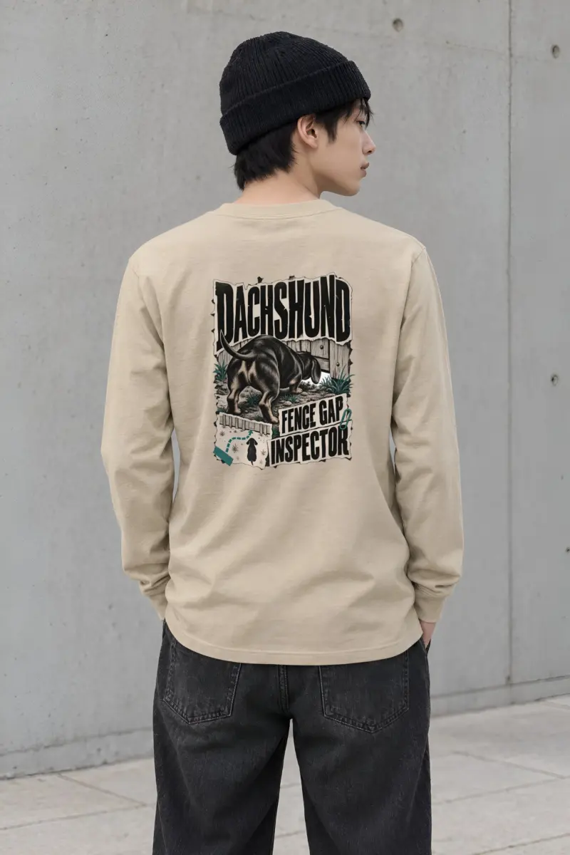 “Dachshund Fence Gap Inspector” Unisex Longsleeve T-shirt